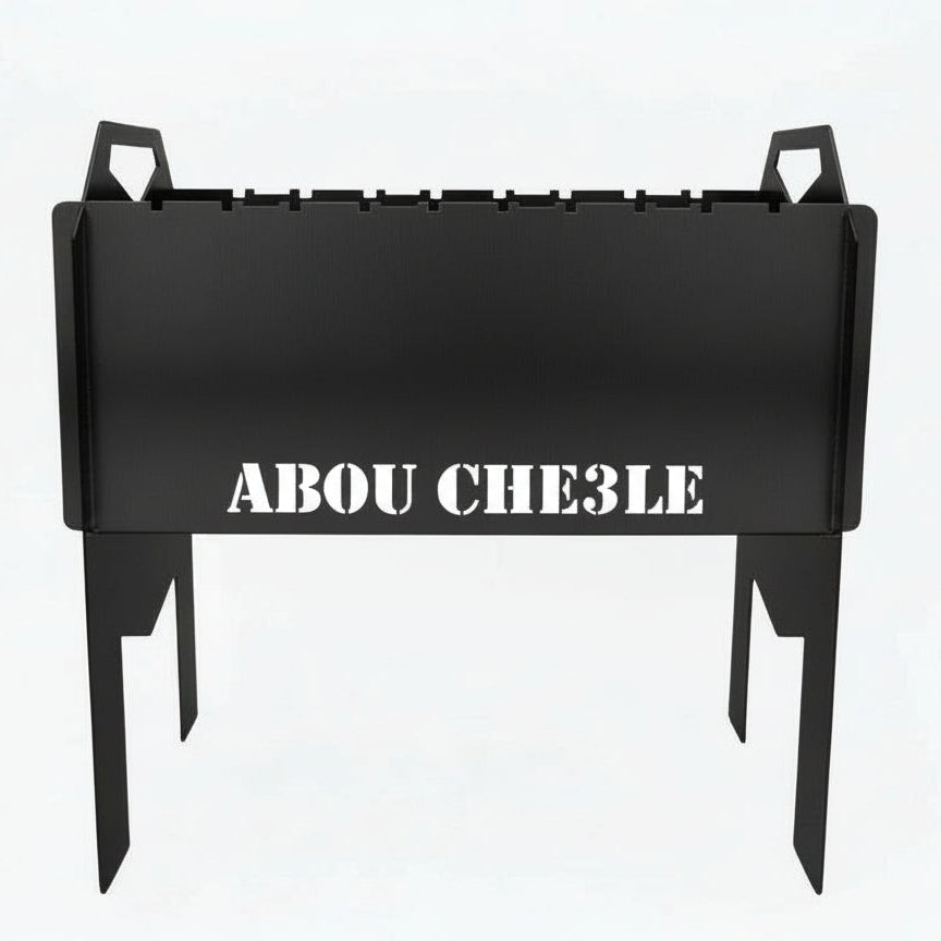 Portable Steel BBQ Grill – Heavy-Duty “ABOU CHE3LE” Edition