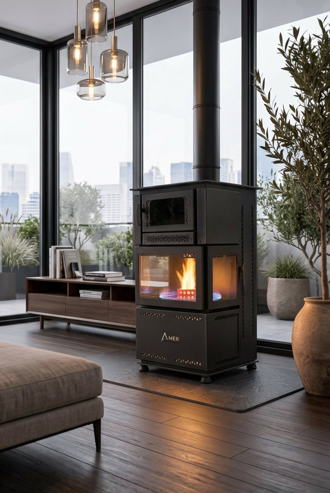 Amer 3 Sided Panoramic Diesel Stove