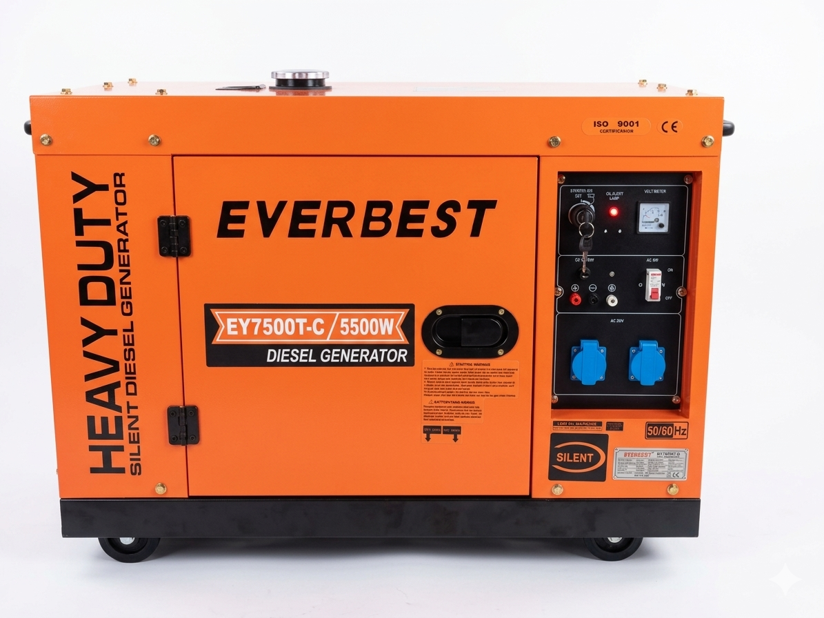 '-  Everbest EY7500T-C Heavy Duty Silent Diesel Generator -  Abouche3le