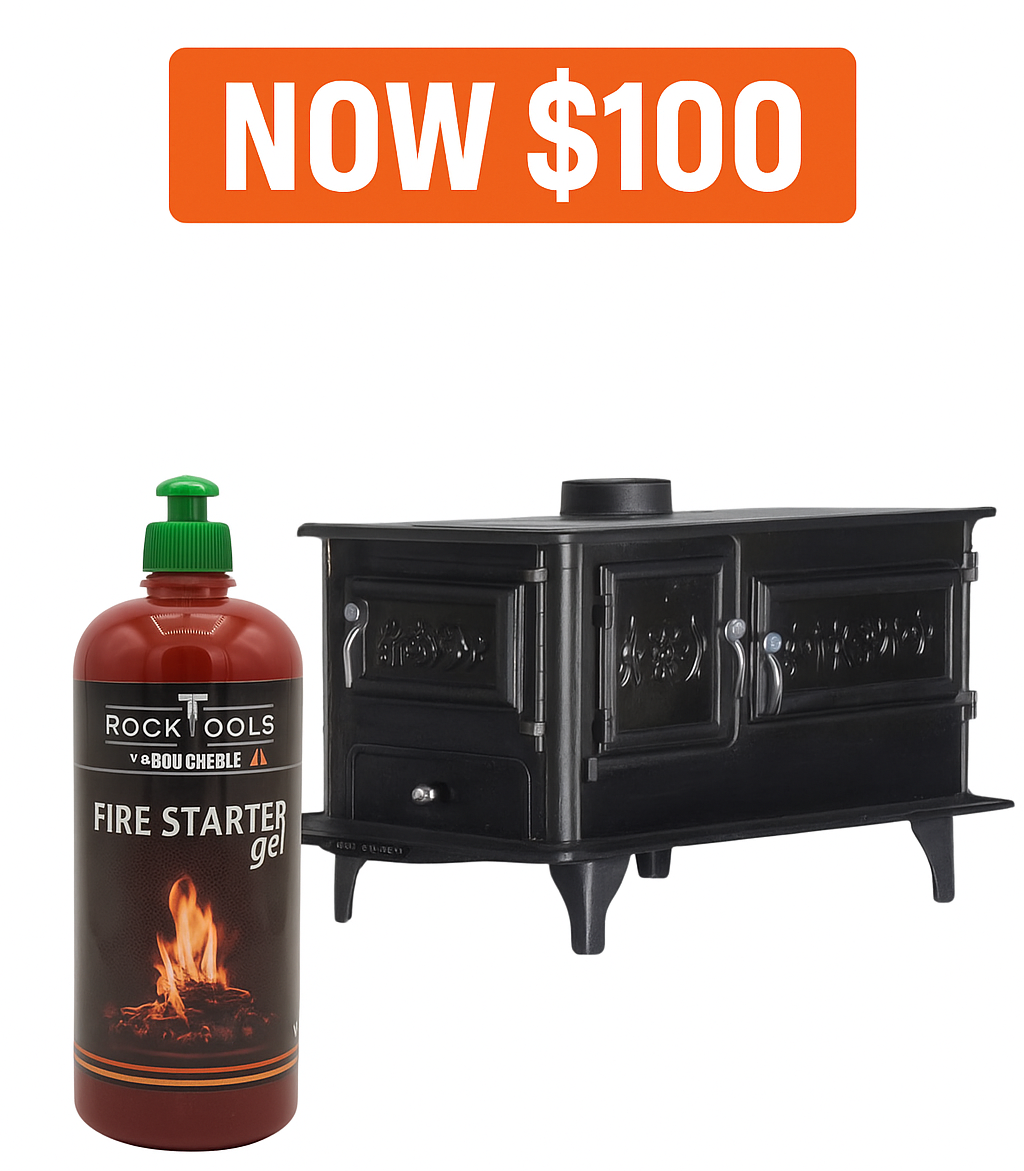 Shaabi Flame Wood Stove + RockTools Fire Starter Gel for ONLY $100!