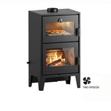 MICRO 600 TURBO Wood Stove with Oven & 2-Speed Convection Fan – 14 kW (Queena)