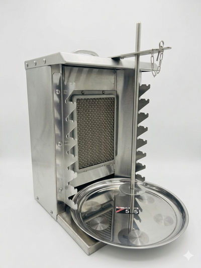 Stainless Steel Shawarma Machine – Vertical Grill | Luxury Outdoor Kitchen & Grilling | Abou Che3le Lebanon