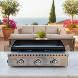 '-  GRILLMEISTER Plancha Gas Grill 9.0kW, 3 burners, Stainless Steel -  Abouche3le