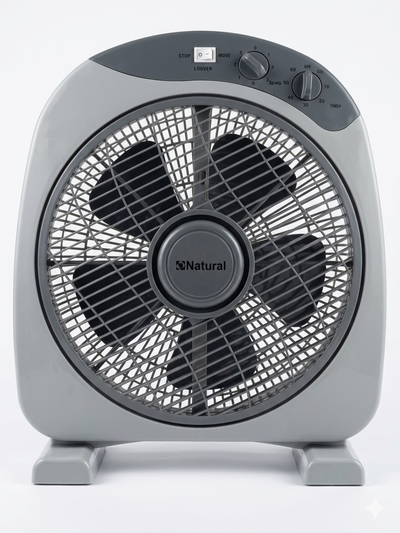 Natural Compact Box Fan with 1-Hour Timer (40W, 3 Speeds) – Model ABH-20 | Abou Che3le Lebanon