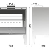 PETRA Freestanding Modern Wood Stove – 14 kW