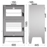MICRO 600 TURBO Wood Stove with Oven & 2-Speed Convection Fan – 14 kW (Queena)