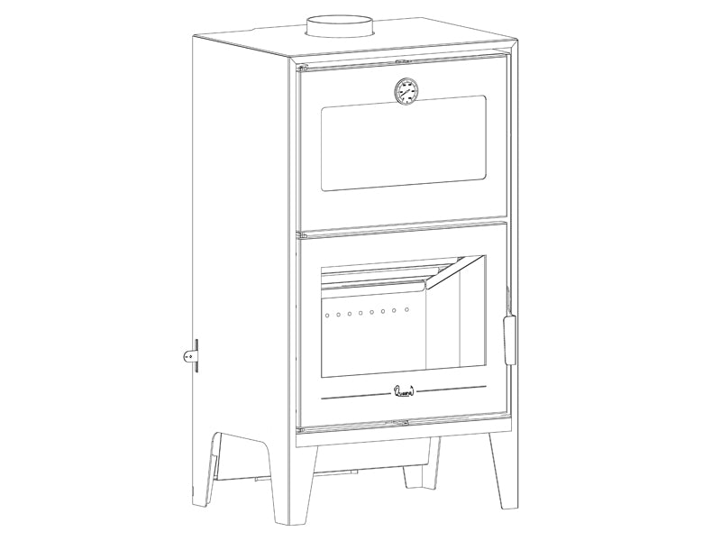 MICRO 600 TURBO Wood Stove with Oven & 2-Speed Convection Fan – 14 kW (Queena)