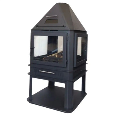 4-Sided Glass Wood Fireplace with Oven (Model 160) | Abou Che3le Lebanon