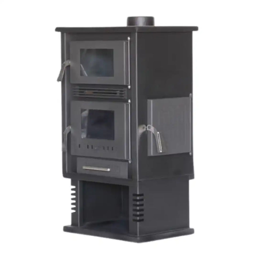 Iron Base Wood Fireplace – Double Glass Door Model | Abou Che3le Lebanon