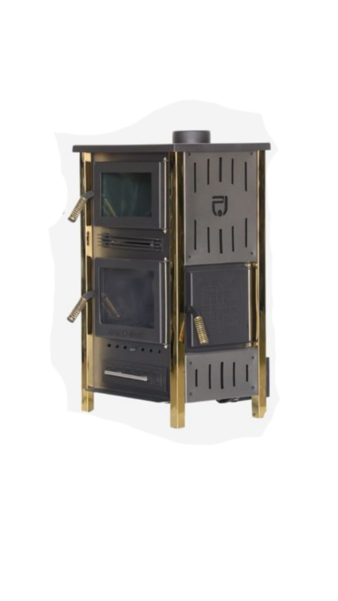 Fireplace Wood Stove – Stainless Steel Gold Edition