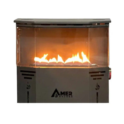 Amer Stoves – Gas Chimney 3D (Fan + Electric Lighter) | Premium Wood Stove & Heating | Abou Che3le Lebanon