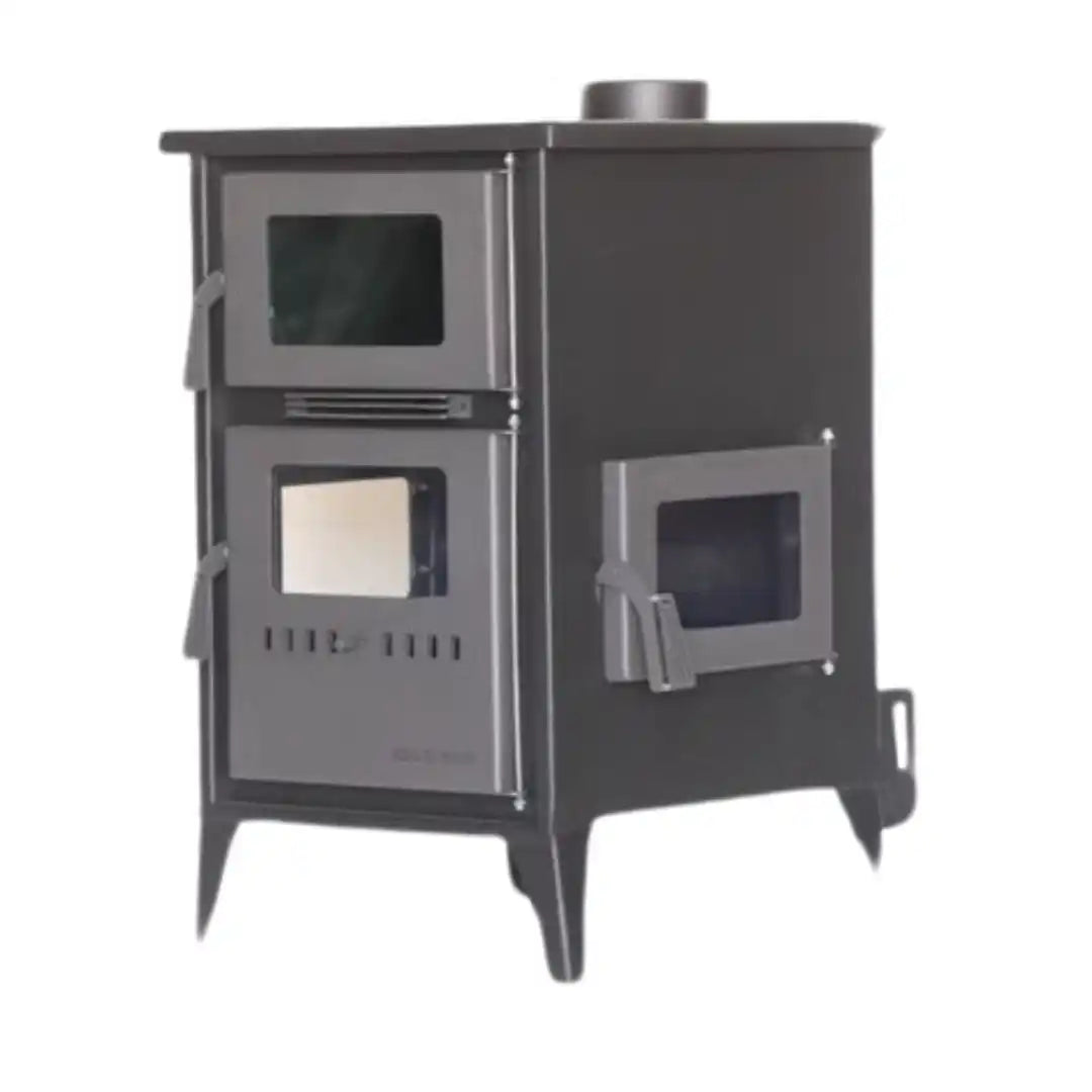 '-  Camping Wood Stove with Fan – 3 Glass Sides -  Abouche3le