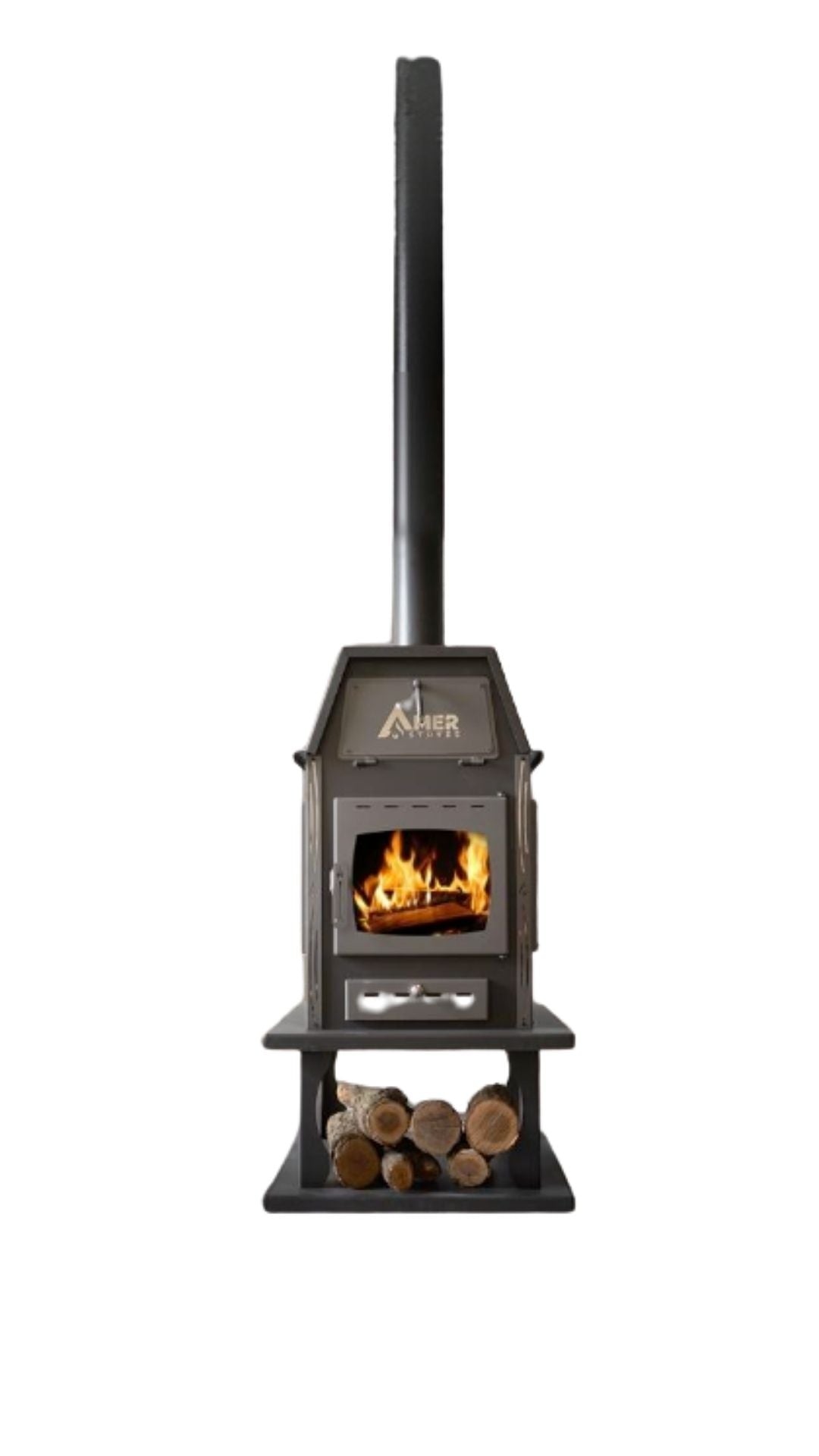 Amer Stoves – 4-Glass Wood Stove (Without Base)