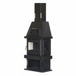 '-  Fireplace Wood Stove – Pyramid Model with Oven and Chimney Column -  Abouche3le