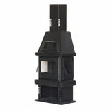 '-  Fireplace Wood Stove – Pyramid Model with Oven and Chimney Column -  Abouche3le