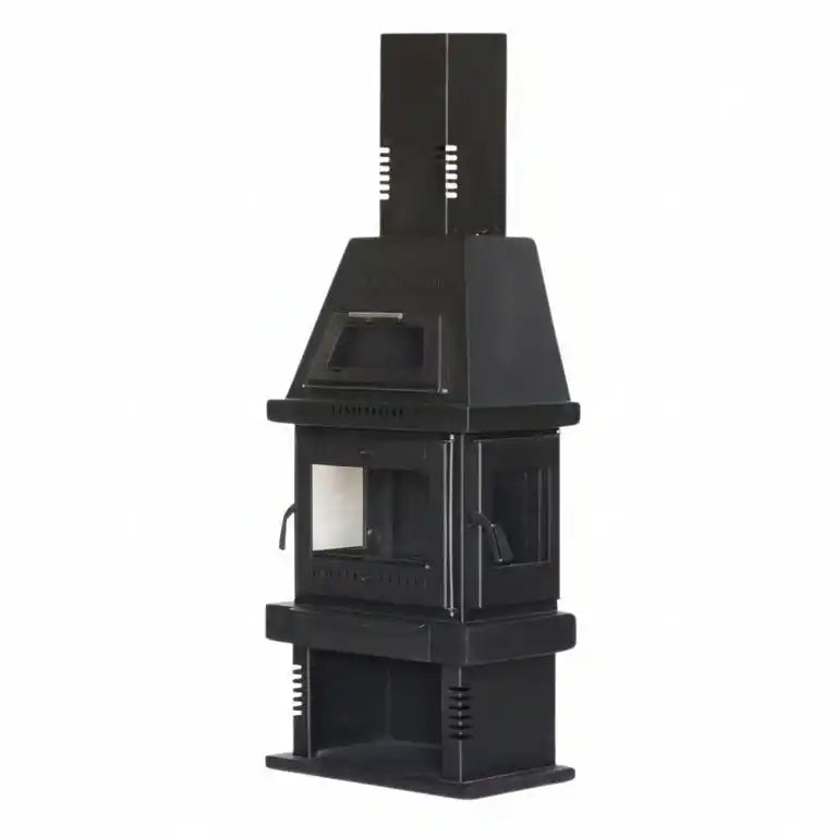 Fireplace Wood Stove – Pyramid Model with Oven and Chimney Column | Premium Wood Stove & Heating | Abou Che3le Lebanon