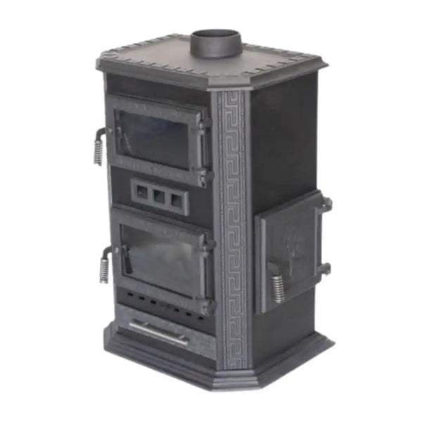 '-  Fireplace Wood Stove – Cast Iron Model with Oven & Fan -  Abouche3le