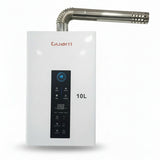 Guarri water heater with digital display on a white background -  Guarri 10L Gas Water Heater -  Abouche3le