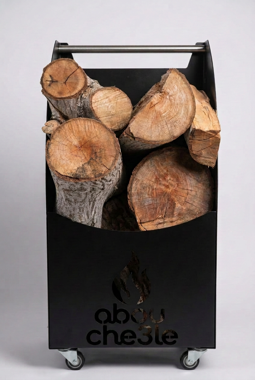 Heavy-Duty Rolling Wood Cart & Log Storage Box | Abou Che3le Lebanon