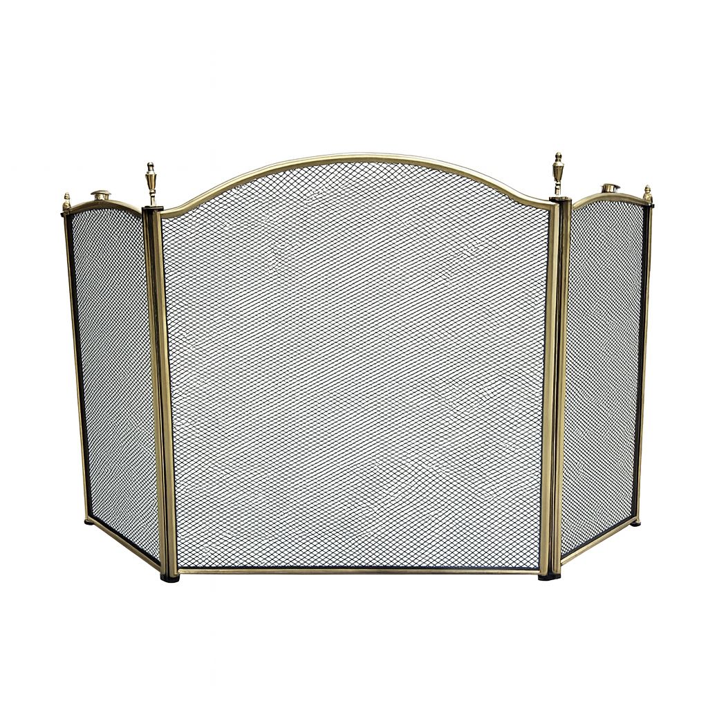 Brass Fireplace Screen – 61 × 102 cm