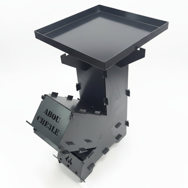 Rocket (H: 58 cm | W: 35 cm) with { Metal Tray 30 x 30 cm }