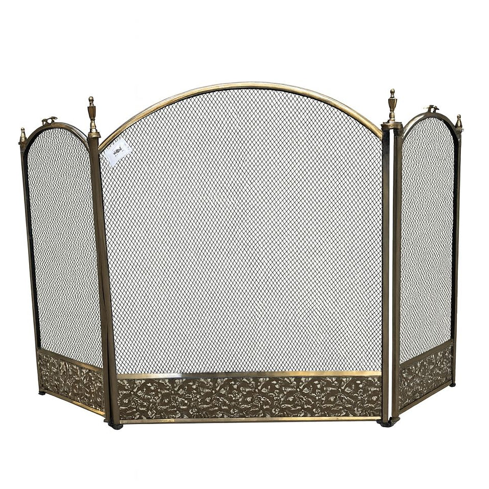 Elegant Brass Fireplace Screen – 69 x 98 cm