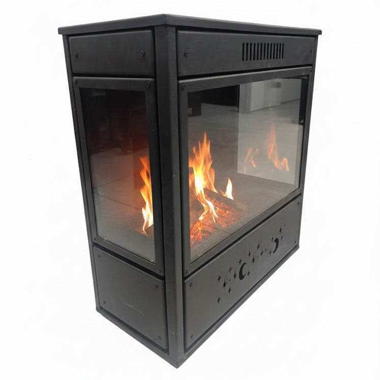 Amer Stoves – Gas Chimney with 3 Glass Fronts (with Fan)