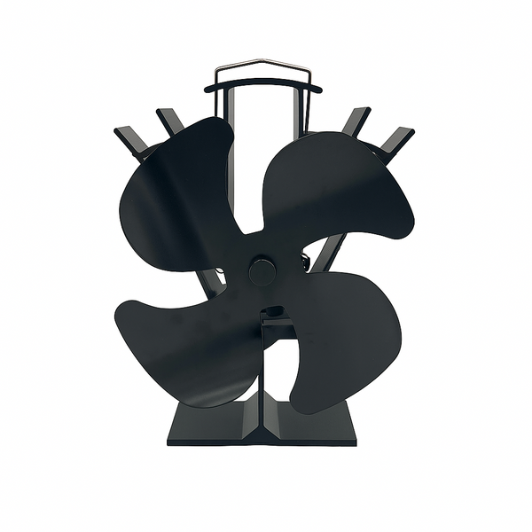 Black stove fan on a white background -  Voda Eco Heat Powered Wood Stove Fan - VDSF684B -  Abouche3le